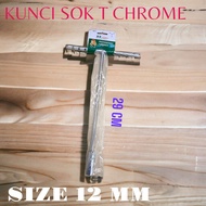 KUNCI SOK T CHROME SILVER 12MM FULL BESI 2622