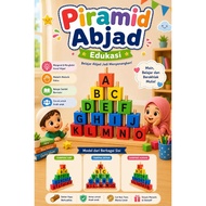 Piramid Abjad Edukasi Main Blok Huruf Kayu untuk Anak Belajar Abjad