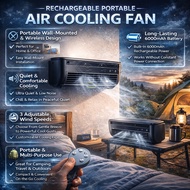 EDON E868 Wall Mounted Air Cooler Fan 6000mAh Rechargeable Portable Mini Air Conditioner 30S Quick C