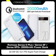 Romoss Sense 6 Plus/Sense 6F 20000mAh Powerbank 22.5W QC 3.0 PD Super Fast Charge Power Bank