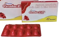 Folic Acid กรดโฟลิก บำรุงเลือด โลหิตจาง อ่อนเพลีย 10 แคปซูล Ferodoc -ZXT Iron 100 mg ferrous ascorbate 22.5 mg folic acid 1.5 mg