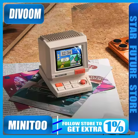 New Divoom Ditoo MiniToo Retro Bluetooth Speaker Portable Pixel Display Music Box Retro Computer Sty