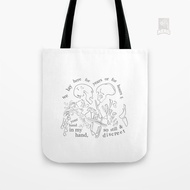 Canvas Tote Bag In Week Hozier Inspired Skeletal Printa