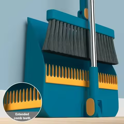 1 Set Household Broom And Dustpan Set Durable Sweeping Broom And Dustpan With Long Handle For Home O