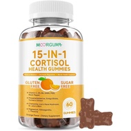 Cortisol Health Gummies-15 in 1 Complex Fortified with Ashwagandha, Vitamin C D3 B6, Magnesium,L-The