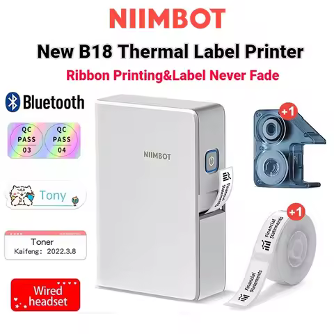 Wireless portable printer color label printer NIIMBOT B18 thermal transfer technology ribbon printin