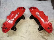 2006年福斯GOLF拆下 Brembo 前大四活塞卡鉗含355MM加大碟盤含來令18吋可裝 如圖實品物下