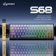 FREEWOLF S68 Wired Gaming Keyboard 68-Key RGB Type-C 19-Key Rollover