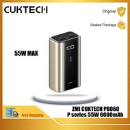 CUKTECH No.6 Power Bank 6000มิลลิแอมป์ชั่วโมง PB060 55วัตต์เอาท์พุท2พอร์ตชาร์จแบบพกพา55วัตต์ USB ซีส