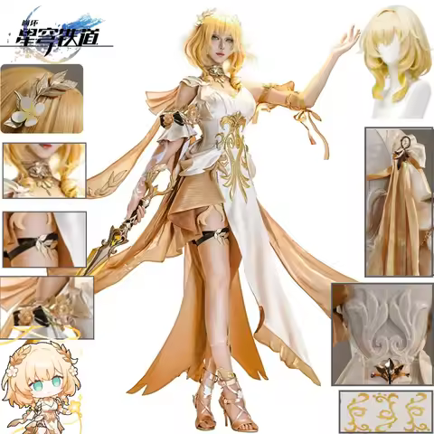 Aglaea Cosplay Costume Honkai: Star Rail Aglaea Chrysos Heirs Gown Dress Golden Laurel Wreath Headdr