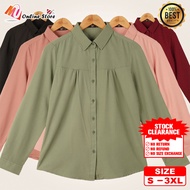 MU KEMEJA FESYEN WANITA LENGAN PANJANG / WOMEN SHIRTS / KEMEJA PLAIN WANITA / BAJU CASUAL WANITA / K