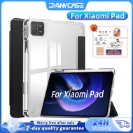 DANYCASE Clear Case for Xiaomi Pad 6 2023 Mi Pad 5 Pro 11 inch Tablet Leather Acrylic Cover with Pen