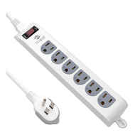WeiTien 威電 1開6座 可壁掛 防雷擊延長線 3孔 6尺  1.8m  CK-3163-6  1個