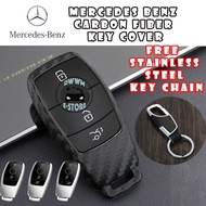 Mercedes Benz Smart Key Key less Entry Soft TPU Carbon Fiber Silicone Key Cover Holder Protector For