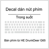 Transparent key button Decal for Keyboard from HE DrunkDeer G65