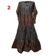 GAMIS KATUN SUSUN BATIK KENCANA UNGU LABEL HITAM