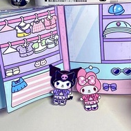 จัดส่งฟรี！！ของเล่นตุ๊กตากระดาษ Sanrio Melody Cinnamoroll Kuromi's สีแคนดี้ สําหรับตกแต่งปาร์ตี้ฮาโลวีน diy