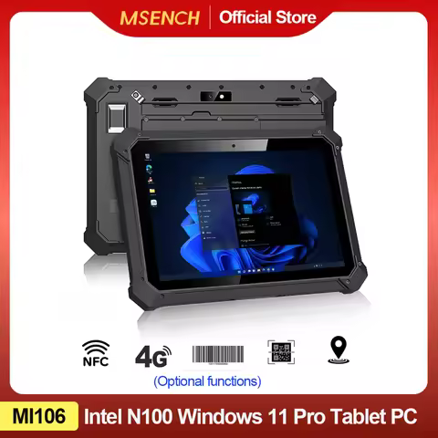 MSENCH Industrial Tablet Windows 10 Wifi Bluetooth RJ45 HDMI 2D Scanner 10000mAh Large Battery Rugge