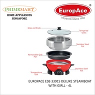 EUROPACE ESB 3391S DELUXE STEAMBOAT WITH GIRLL 4L - 1 YEAR MANUFACTURER WARRANTY