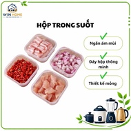 WIN HOME Transparent Plastic Food Storage Box – Convenient Anti-Odor, Non-Stick Refrigerator Food Co