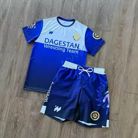 2026 Summer New Dagestan Quick-Drying Fighting Suit kid's Wrestling Training Suit T-shirt Fighting S