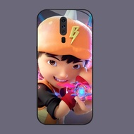 DK-54 Anime Boboiboy Casing GLASS soft frame black OPPO Reno 2019 F11 A9 2F A5 2Z A9X 2020 Pro