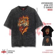MACDEER ANIMAL PREDATOR T-shirt Oversize slimfit washed tshirt longsleeve black animal t-shirt ANIMA