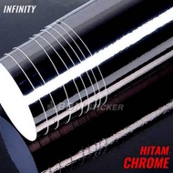 Skotlet Infinity Chrome Hitam dan Karbon Doff Stiker Vinyl Motor Premium Lentur Tahan Lama