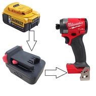DEWALT 20v battery adapter for MILWAUKEE 18v (machine and battery not included)