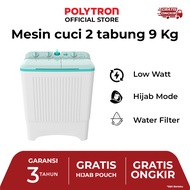 POLYTRON Mesin Cuci 2 Tabung 9 Kg Samba Series Hijab PWM 9076G