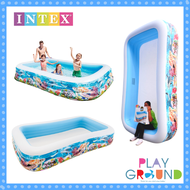 INTEX สระว่ายน้ำเป่าลม Swimming Pool สระเป่าลม สระว่ายน้ำเด็ก สระว่ายน้ำสกรีนลายปลา สระ 3เมตร 3ชั้น ไวนิลหนา คุณภาพดี