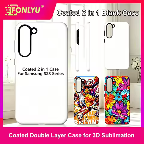 FONLYU 5pcs Coated 2 in 1 Blank Phone Cases for 3D Sublimation Back Cover for Samsung S26 S25 S24 S2