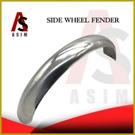 ❈ ✟ ♚ ASIM MOTORCYCLE TRICYCLE SIDE WHEEL FENDER STAINLESS Pure stainless sidecar fender (tapalodo)