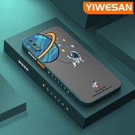 YIWESAN เคสกรณีสำหรับ VIVO V11 V11 Pro  เคสกรณีแฟชั่นแบรนด์น้ำนักบินอวกาศแบบบางด้านขอบ F Rosted ใสกรณียากการออกแบบใหม่กันกระแทกซิลิโคนปลอกเต็มปกป้องกันกล้อง Softcase