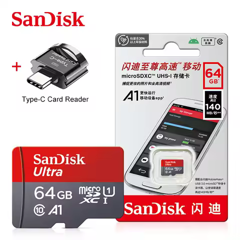 Original SanDisk A1 Memory Card 256GB 128GB 64GB 100MB/S 32GB Micro sd card Class10 UHS-1 Flash Micr