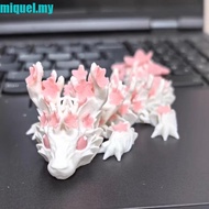 MIQUEL 3D Printed Dragon, Rotatable Simulated Eye 3D Printed Diceratops Dragon, Sakura Dragon Flexib