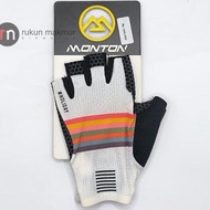 Skull Monton Half Finger Cycling Gloves HOLIDAY White - Long Glove With Foam Padding for Extra comfo