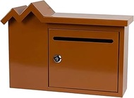Galvanized Steel Mailbox Creative with Lock Post Box Drop Box Indoor Outdoor Parcel Box Wall Mounted