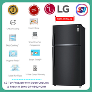 LG (Ready Stock) Nett592L Top Freezer with Door Cooling+ &amp; Fresh 0 Zone [Black Metal] GR-H802HQHM - LG WARRANTY MALAYSIA