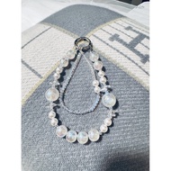 classic 2 white crystal handphone wrist strap