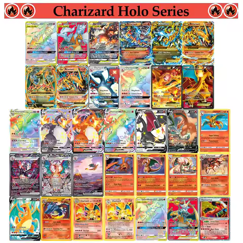 PROXY Charizard Rare Rainbow Series PKM Cards SMP/MEW/OBF/PAF/EVO/EVO Mixed Set CHARIZARD V-Vmax-EX-