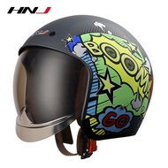 HNJ Helmet Motor Open Face 100% Original Half Cut (53-58CM) Topi Keledar