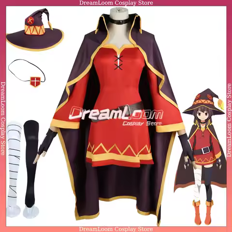 Anime Megumin Cosplay Costume Women Sorceress Dress Outfits Megumin Cos Wig Halloween Cos Costumes