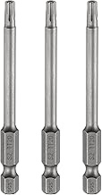 HARFINGTON 3pcs TT20 Security Torx Head Screwdriver Bit 3" (75mm) Long 1/4" Hex Shank Magnetic Tampe