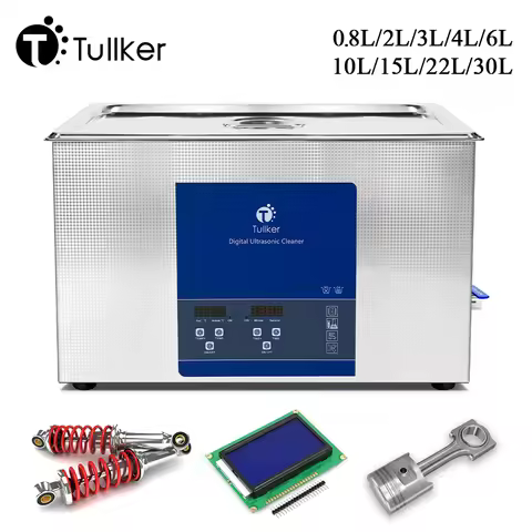 Tullker 0.8L 6L 10L 30L 38L Digital Ultrasonic Cleaner Bath Injector DPF Jewelry Metal Carburetor Ul