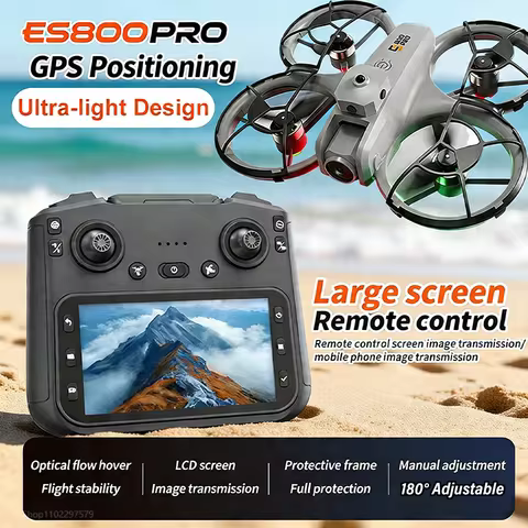 ES800PRO Drone 1:1 Scale Aerodynamic Design 8K 1080P HD Camera Remote Control Brushless 360° Obstacl