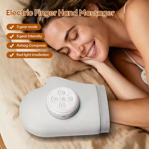 Electric Hand Massager Air Pressure Hot Compress 3 Modes Finger Massage Glove USB Port Family Use Ha