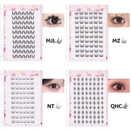 10 Rows Glue Free Cluster Lashes Individual Lashes No Glue Needed Natural Adhesive Eyelashes