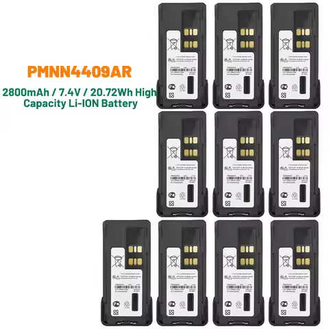 10PCS 2800mAh PMNN4409BR USB Rechargeable Battery for Motorola XIR P8668 P6600i GP328D XPR3300 XPR35