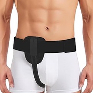 Hernia Support Belt Truss for Men&amp;Women: Relieve Left/Right Groin Pain w/ Removable Compression Pads for Inguinal/Incisional/Femoral/Sports Hernia, Wasitband Straps are Cuttable for Customizable Fit